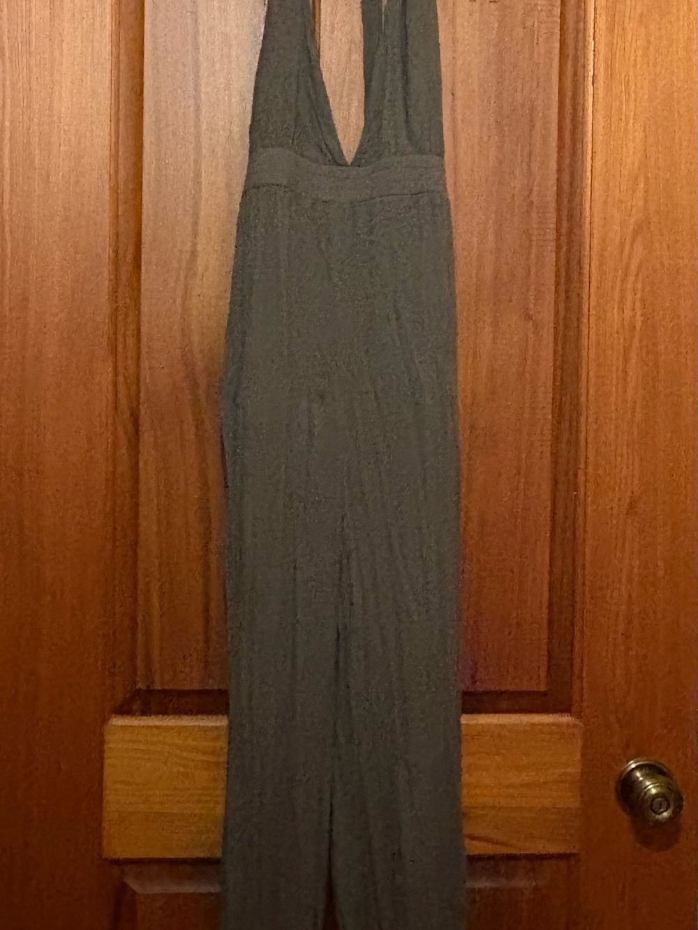Lulus Sleeveless Plunging V-Neck Wide-Leg Jumpsuit — Green